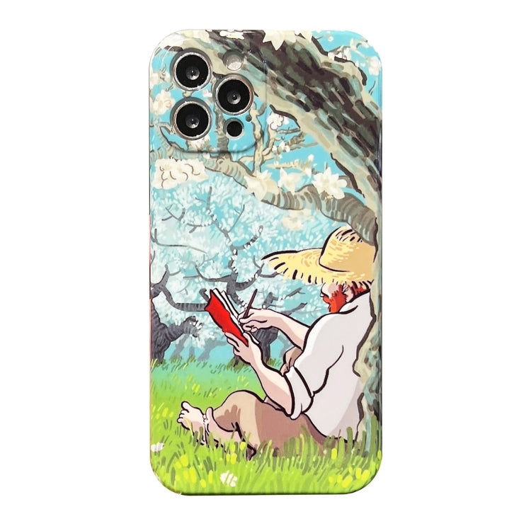 For iPhone 15 Pro Oil Painting Pattern Glossy PC Phone Case(Under the Tree) - HoMEdemic™ 