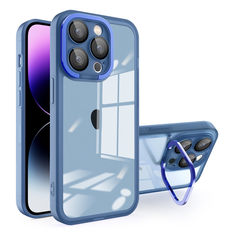 For iPhone 15 Pro Max Invisible Lens Bracket Matte Transparent MagSafe Phone Case(Royal Blue) - HoMEdemic™ 