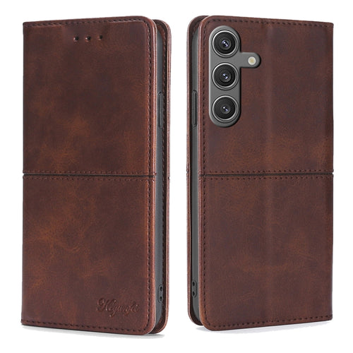 For Samsung Galaxy S24 5G Cow Texture Magnetic Leather Phone Case(Dark Brown) - HoMEdemic™ 