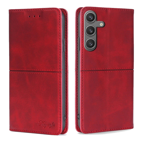 For Samsung Galaxy S24 5G Cow Texture Magnetic Leather Phone Case(Red) - HoMEdemic™ 