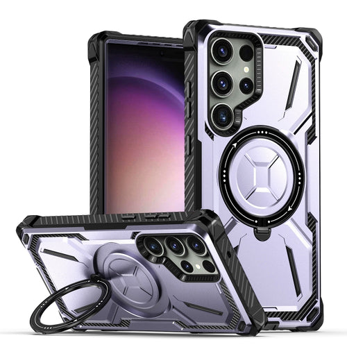 For Samsung Galaxy S24 Ultra 5G Armor Series Holder Phone Case(Light Purple) - HoMEdemic™ 