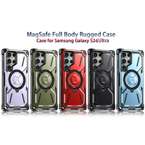 For Samsung Galaxy S24 Ultra 5G Armor Series Holder Phone Case(Red) - HoMEdemic™ 