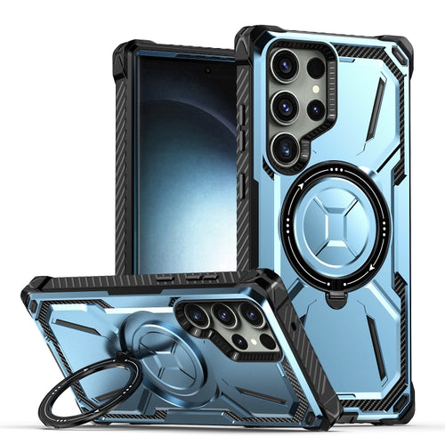 For Samsung Galaxy S24 Ultra 5G Armor Series Holder Phone Case(Blue) - HoMEdemic™ 