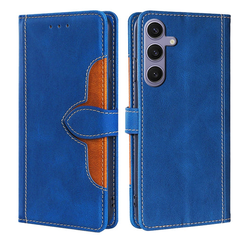 For Samsung Galaxy S24 5G Skin Feel Magnetic Buckle Leather Phone Case(Blue) - HoMEdemic™ 