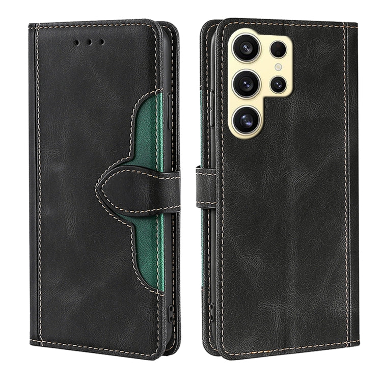 For Samsung Galaxy S24 Ultra 5G Skin Feel Magnetic Buckle Leather Phone Case(Black) - HoMEdemic™ 