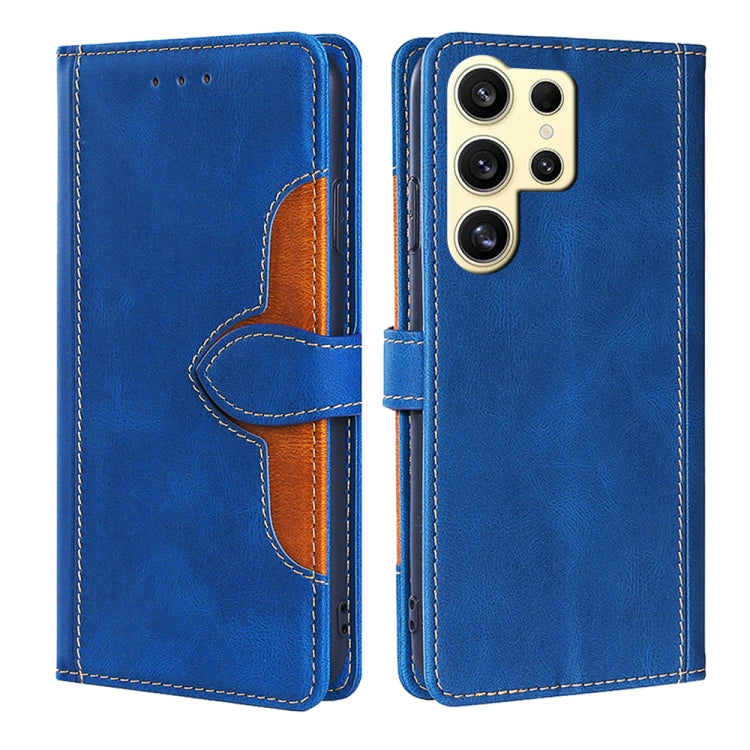 For Samsung Galaxy S24 Ultra 5G Skin Feel Magnetic Buckle Leather Phone Case(Blue) - HoMEdemic™ 