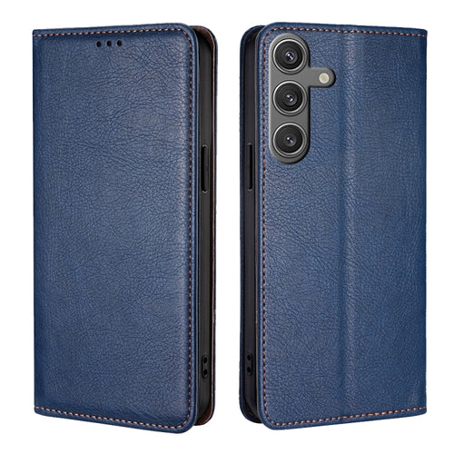 For Samsung Galaxy S24 5G Gloss Oil Solid Color Magnetic Leather Phone Case(Blue) - HoMEdemic™ 