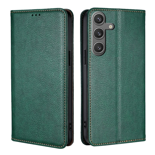 For Samsung Galaxy S24 5G Gloss Oil Solid Color Magnetic Leather Phone Case(Green) - HoMEdemic™ 