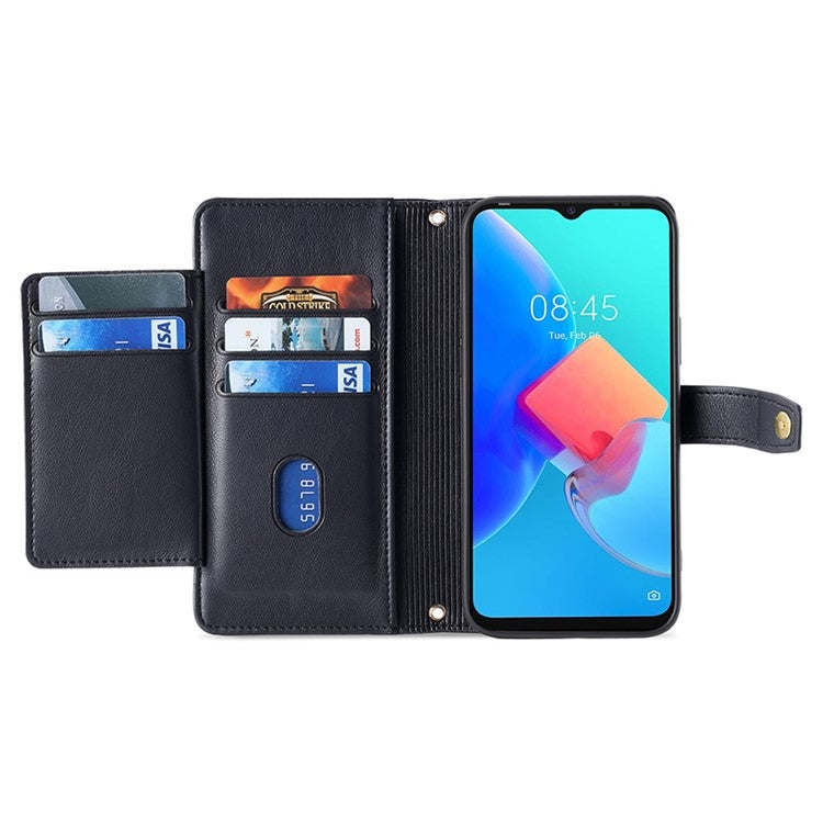 For Samsung Galaxy S24 Ultra 5G Sheep Texture Cross-body Zipper Wallet Leather Phone Case(Black) - HoMEdemic™ 