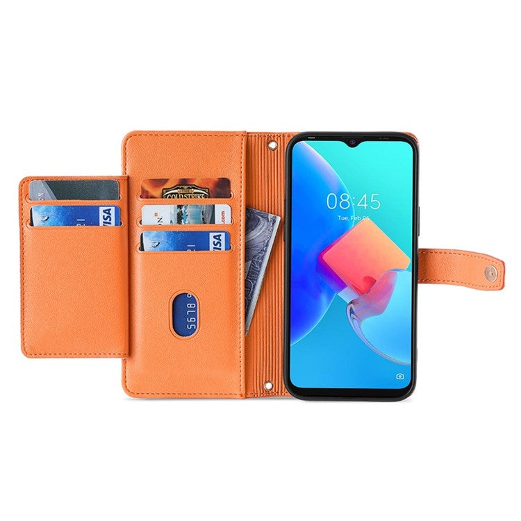 For Samsung Galaxy S24 Ultra 5G Sheep Texture Cross-body Zipper Wallet Leather Phone Case(Orange) - HoMEdemic™ 