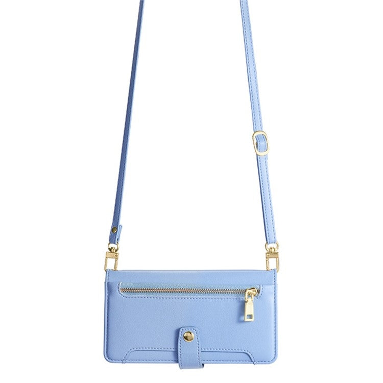 For Samsung Galaxy S24 Ultra 5G Sheep Texture Cross-body Zipper Wallet Leather Phone Case(Blue) - HoMEdemic™ 