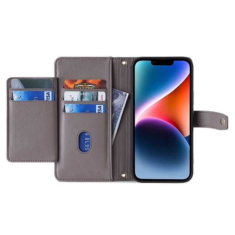For Samsung Galaxy S24 Ultra 5G Sheep Texture Cross-body Zipper Wallet Leather Phone Case(Grey) - HoMEdemic™ 