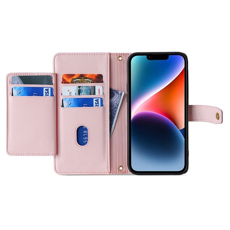 For Samsung Galaxy S24 Ultra 5G Sheep Texture Cross-body Zipper Wallet Leather Phone Case(Pink) - HoMEdemic™ 