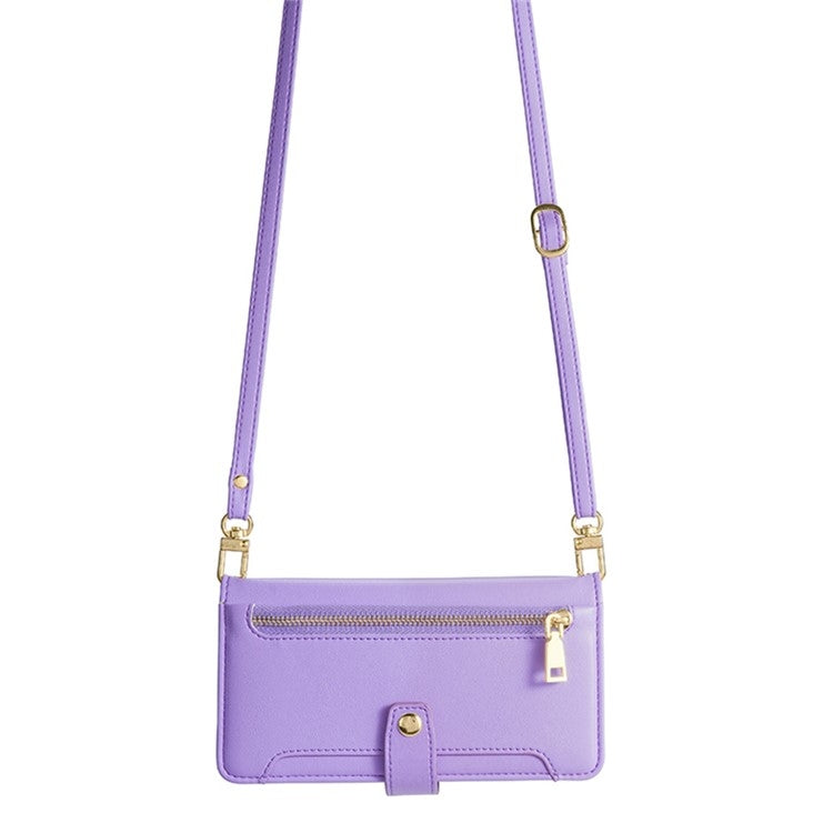 For Samsung Galaxy S24 Ultra 5G Sheep Texture Cross-body Zipper Wallet Leather Phone Case(Purple) - HoMEdemic™ 