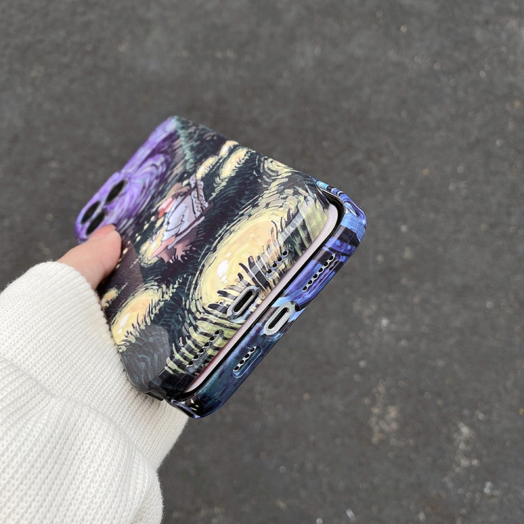 For iPhone 15 Pro Oil Painting Pattern Glossy PC Phone Case(Field) - HoMEdemic™ 