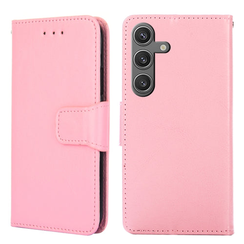 For Samsung Galaxy S24 5G Crystal Texture Leather Phone Case(Pink) - HoMEdemic™ 