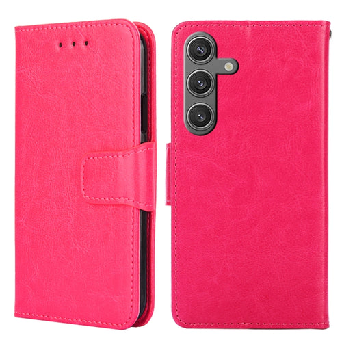 For Samsung Galaxy S24 5G Crystal Texture Leather Phone Case(Rose Red) - HoMEdemic™ 