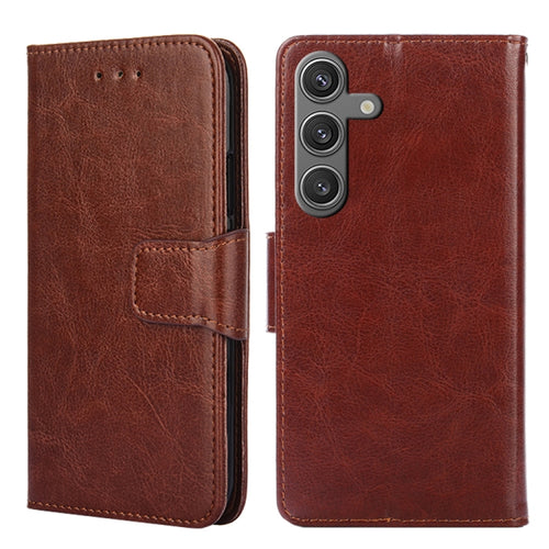 For Samsung Galaxy S24 5G Crystal Texture Leather Phone Case(Brown) - HoMEdemic™ 