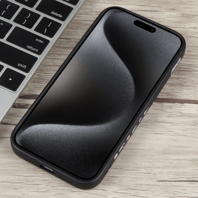 For iPhone 15 Pro Milk Tea Astronaut Pattern Liquid Silicone Phone Case(Ivory Black) - HoMEdemic™ 