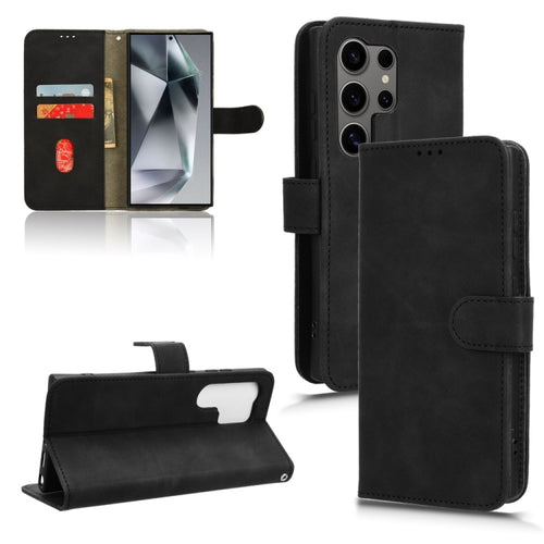 For Samsung Galaxy S24 Ultra 5G Skin Feel Magnetic Flip Leather Phone Case(Black) - HoMEdemic™ 