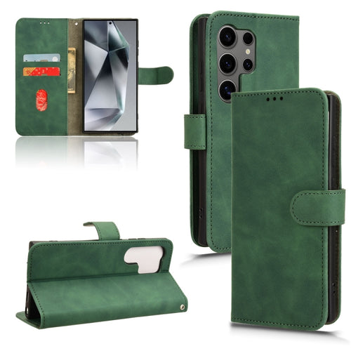 For Samsung Galaxy S24 Ultra 5G Skin Feel Magnetic Flip Leather Phone Case(Green) - HoMEdemic™ 