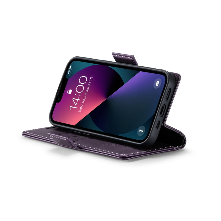 For iPhone 14 CaseMe 023 Butterfly Buckle Litchi Texture RFID Anti-theft Leather Phone Case(Pearly Purple) - HoMEdemic™ 