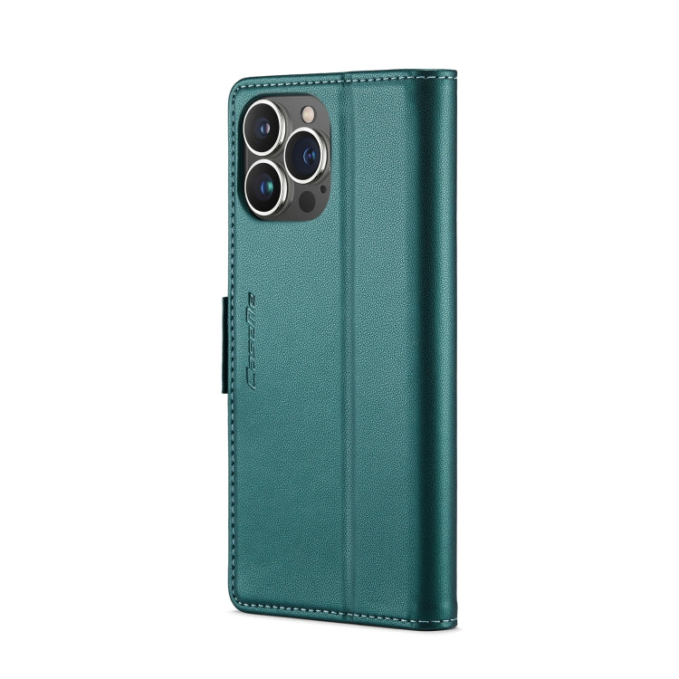 For iPhone 14 Pro CaseMe 023 Butterfly Buckle Litchi Texture RFID Anti-theft Leather Phone Case(Pearly Blue) - HoMEdemic™ 