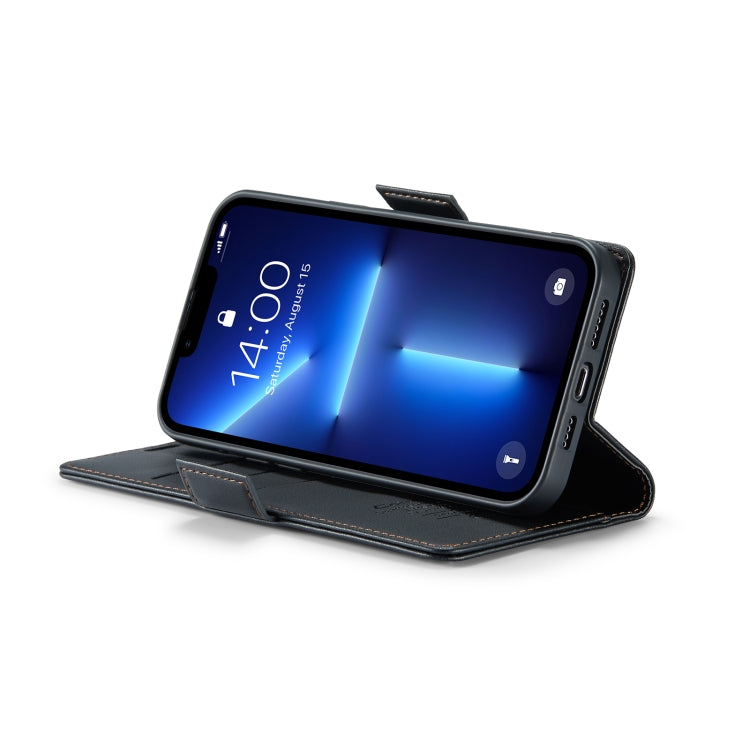 For iPhone 13 Pro Max CaseMe 023 Butterfly Buckle Litchi Texture RFID Anti-theft Leather Phone Case(Black) - HoMEdemic™ 