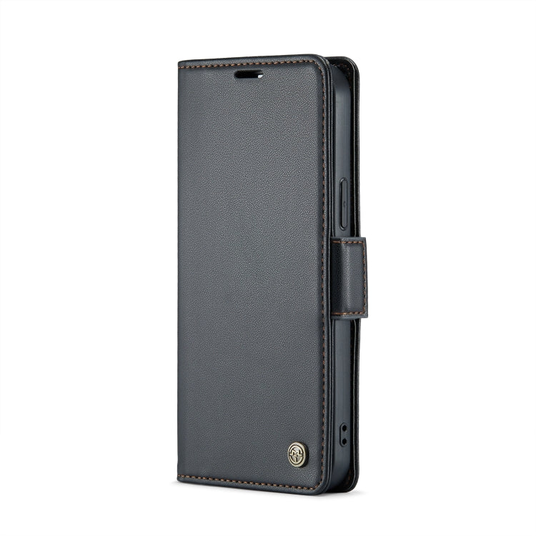 For iPhone 12 / 12 Pro CaseMe 023 Butterfly Buckle Litchi Texture RFID Anti-theft Leather Phone Case(Black) - HoMEdemic™ 