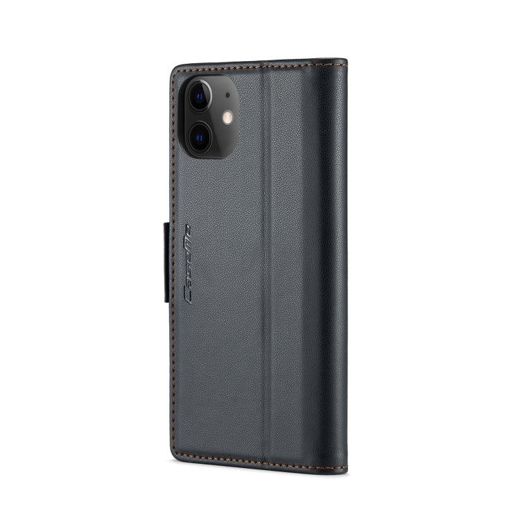 For iPhone 12 / 12 Pro CaseMe 023 Butterfly Buckle Litchi Texture RFID Anti-theft Leather Phone Case(Black) - HoMEdemic™ 