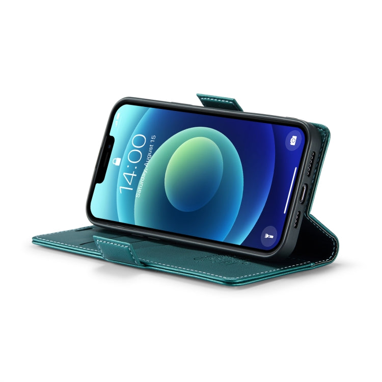 For iPhone 12 / 12 Pro CaseMe 023 Butterfly Buckle Litchi Texture RFID Anti-theft Leather Phone Case(Pearly Blue) - HoMEdemic™ 