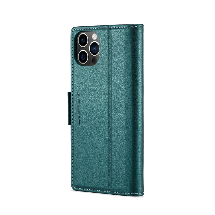 For iPhone 12 Pro Max CaseMe 023 Butterfly Buckle Litchi Texture RFID Anti-theft Leather Phone Case(Pearly Blue) - HoMEdemic™ 