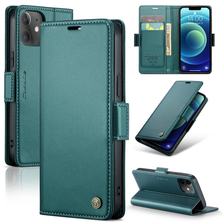 For iPhone 12 mini CaseMe 023 Butterfly Buckle Litchi Texture RFID Anti-theft Leather Phone Case(Pearly Blue) - HoMEdemic™ 