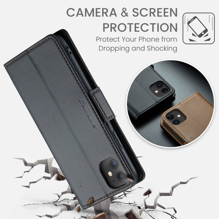 For iPhone 11 CaseMe 023 Butterfly Buckle Litchi Texture RFID Anti-theft Leather Phone Case(Black) - HoMEdemic™ 