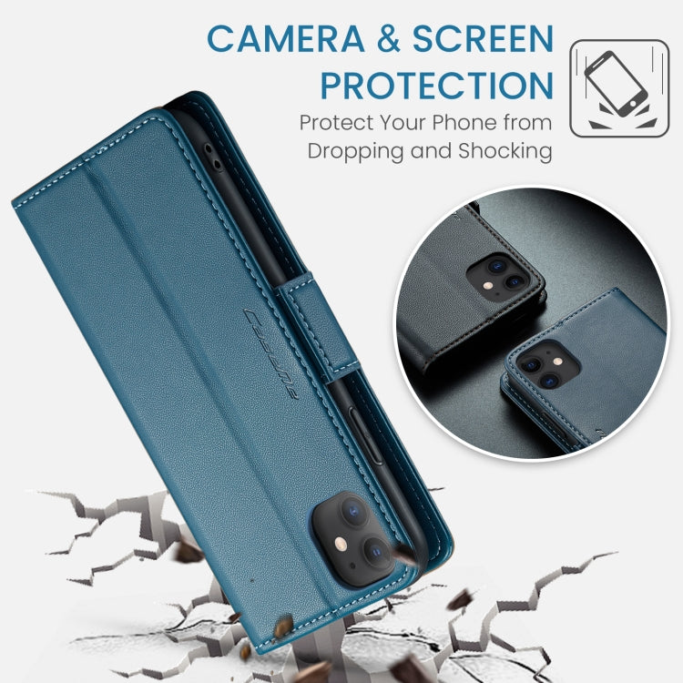 For iPhone 11 CaseMe 023 Butterfly Buckle Litchi Texture RFID Anti-theft Leather Phone Case(Blue) - HoMEdemic™ 