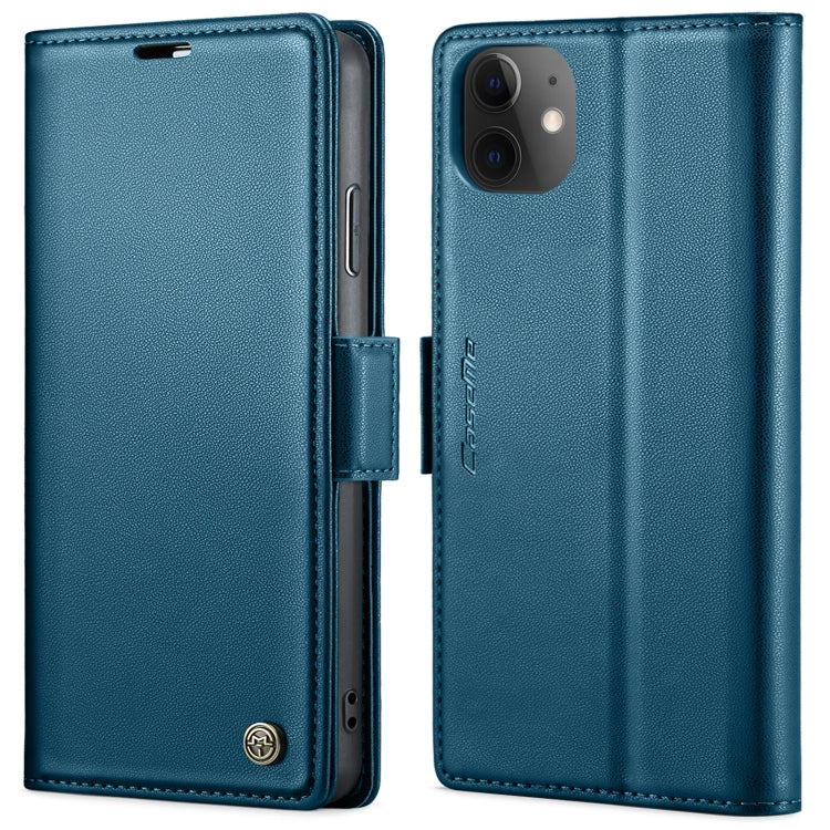 For iPhone 11 CaseMe 023 Butterfly Buckle Litchi Texture RFID Anti-theft Leather Phone Case(Blue) - HoMEdemic™ 
