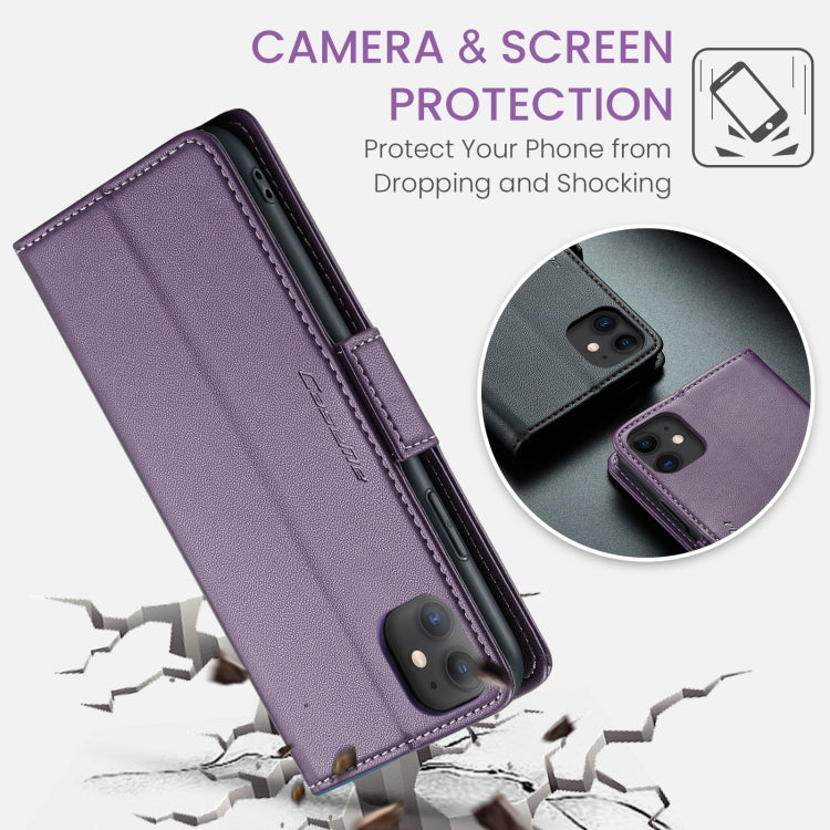 For iPhone 11 CaseMe 023 Butterfly Buckle Litchi Texture RFID Anti-theft Leather Phone Case(Pearly Purple) - HoMEdemic™ 