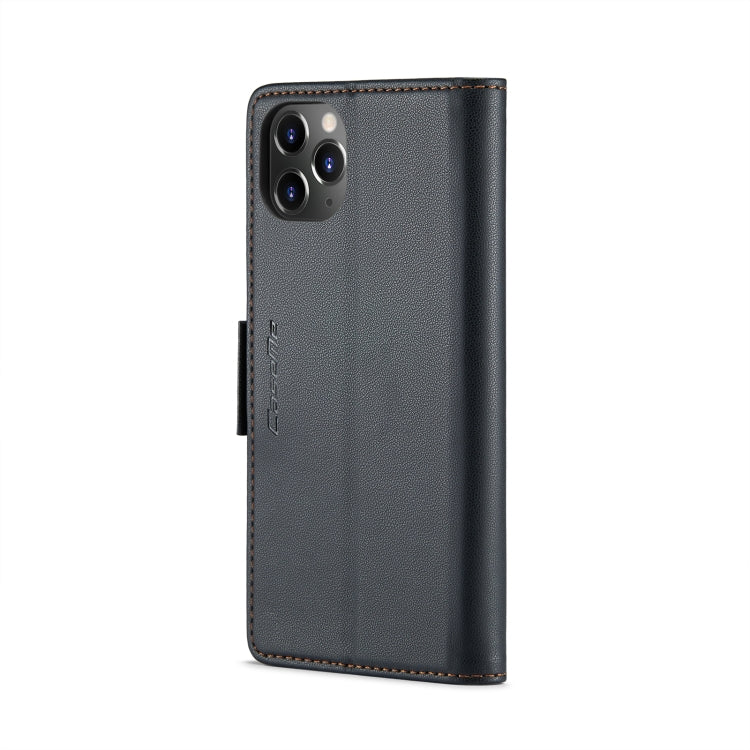 For iPhone 11 Pro Max CaseMe 023 Butterfly Buckle Litchi Texture RFID Anti-theft Leather Phone Case(Black) - HoMEdemic™ 