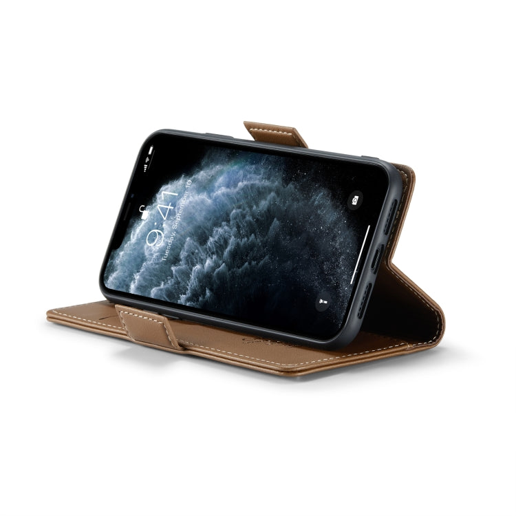 For iPhone 11 Pro Max CaseMe 023 Butterfly Buckle Litchi Texture RFID Anti-theft Leather Phone Case(Brown) - HoMEdemic™ 