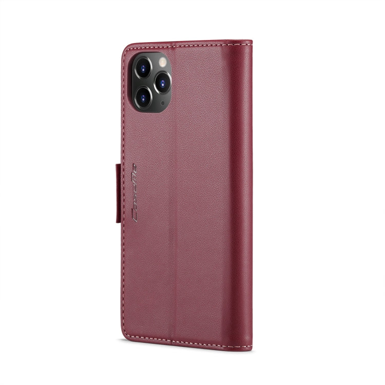 For iPhone 11 Pro Max CaseMe 023 Butterfly Buckle Litchi Texture RFID Anti-theft Leather Phone Case(Wine Red) - HoMEdemic™ 