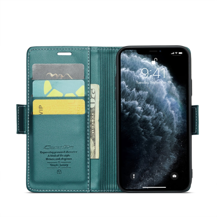 For iPhone 11 Pro Max CaseMe 023 Butterfly Buckle Litchi Texture RFID Anti-theft Leather Phone Case(Pearly Blue) - HoMEdemic™ 