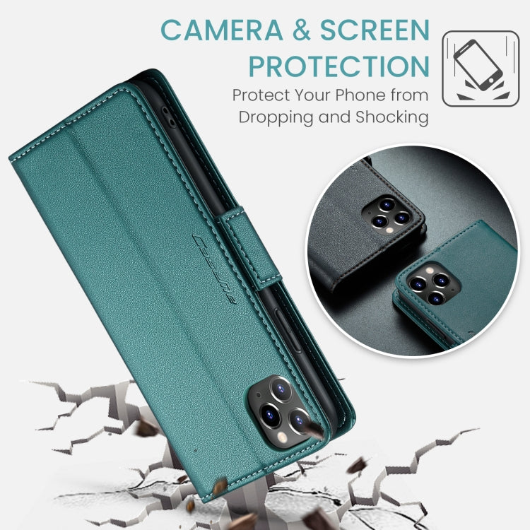 For iPhone 11 Pro Max CaseMe 023 Butterfly Buckle Litchi Texture RFID Anti-theft Leather Phone Case(Pearly Blue) - HoMEdemic™ 