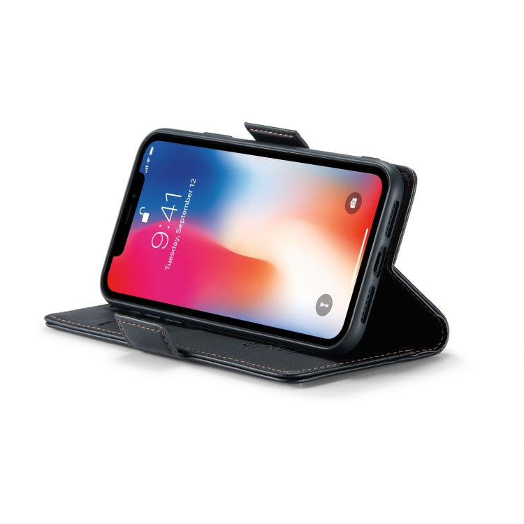 For iPhone XS CaseMe 023 Butterfly Buckle Litchi Texture RFID Anti-theft Leather Phone Case(Black) - HoMEdemic™ 