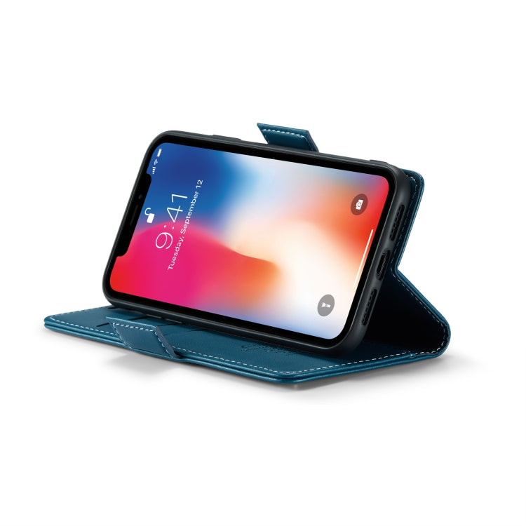 For iPhone XS CaseMe 023 Butterfly Buckle Litchi Texture RFID Anti-theft Leather Phone Case(Blue) - HoMEdemic™ 