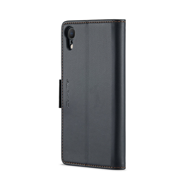 For iPhone XR CaseMe 023 Butterfly Buckle Litchi Texture RFID Anti-theft Leather Phone Case(Black) - HoMEdemic™ 