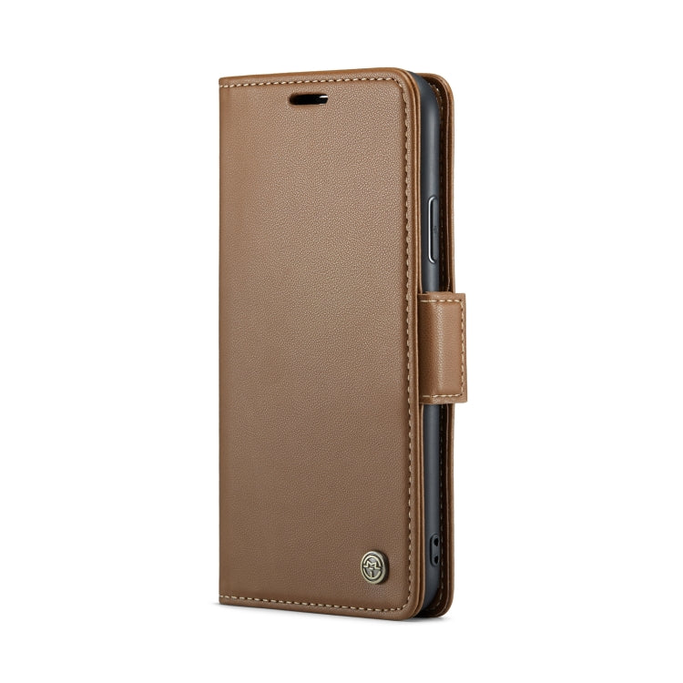 For iPhone XR CaseMe 023 Butterfly Buckle Litchi Texture RFID Anti-theft Leather Phone Case(Brown) - HoMEdemic™ 