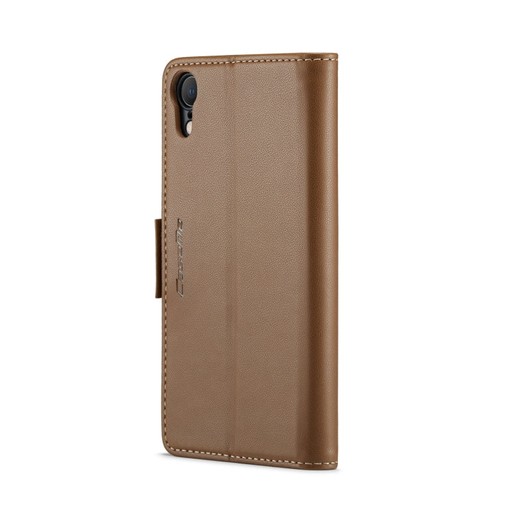 For iPhone XR CaseMe 023 Butterfly Buckle Litchi Texture RFID Anti-theft Leather Phone Case(Brown) - HoMEdemic™ 
