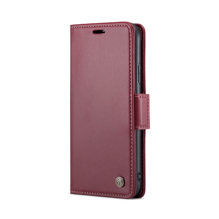 For iPhone XR CaseMe 023 Butterfly Buckle Litchi Texture RFID Anti-theft Leather Phone Case(Wine Red) - HoMEdemic™ 
