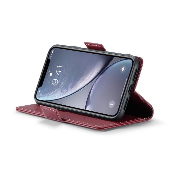 For iPhone XR CaseMe 023 Butterfly Buckle Litchi Texture RFID Anti-theft Leather Phone Case(Wine Red) - HoMEdemic™ 