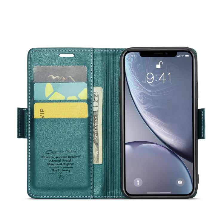 For iPhone XR CaseMe 023 Butterfly Buckle Litchi Texture RFID Anti-theft Leather Phone Case(Pearly Blue) - HoMEdemic™ 